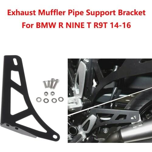 Exhaust Muffler Pipe Bracket Mount Holder for BMW R nine T R9T 2014 2015 2016 Motorbike Accessories (Black)