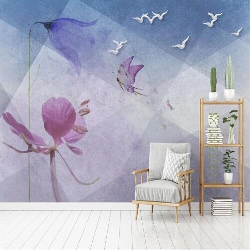 Milofi custom 3D wallpaper mural modern geometric flower butterfly background wall for living room bedroom decoration wallpaper