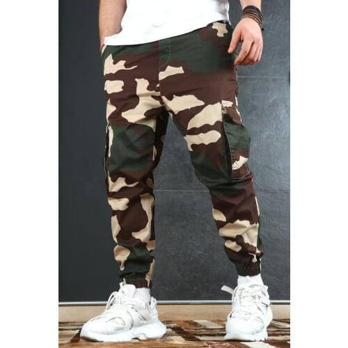Denim Republic Mens Camouflage Cargo Pocket Jogger Trousers