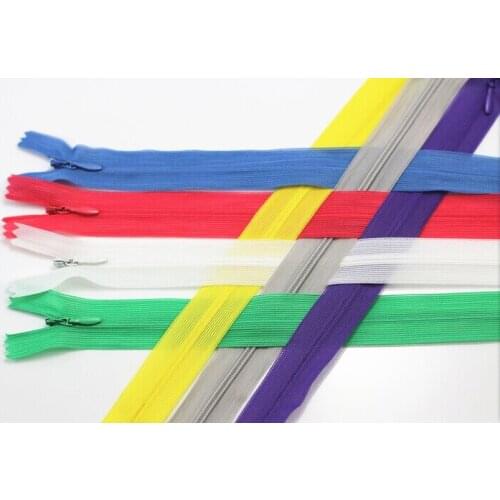 20piece 60cm / 24" inches Assorted Color Network Edge Close End Invisible Nylon Zipper Sewing Zippers for Craft