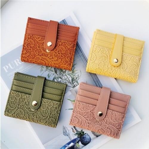 2020 new Korean fashion water-soluble lace tide wallet multi-card position zipper buckle female short wallet card holder