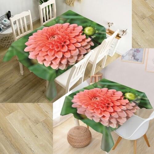 New Arrival 3D Modern Dahlias Flower Tablecloth Square /Rectangular Tablecloth For Wedding Table Cloth TV Covers Tea Tablecloth