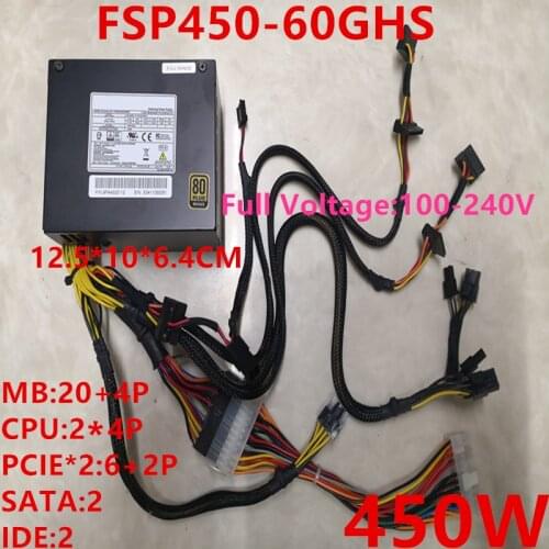 New PSU For FSP 80plus Bronze SFX MS450 450W Power Supply FSP450-60GHS
