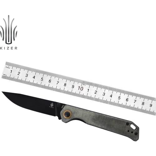 Kizer Camping Knife Begleiter 2 V4458.2E2 2021 New Green Micarta Handle with N690 Steel Blade Outdoor EDC Knife