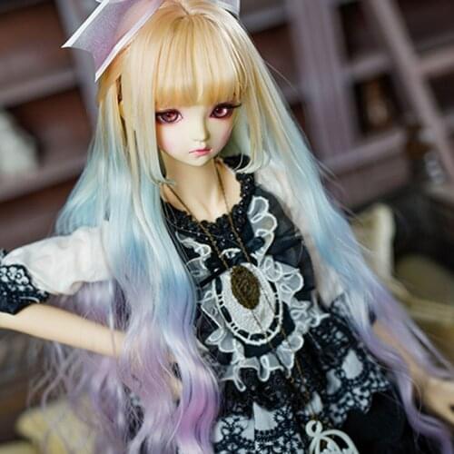 1/3 1/4 1/6 Bjd Wig High Temperature Long Fashion Colorful Wavy Wire Bjd Wig SD For BJD Doll Wig