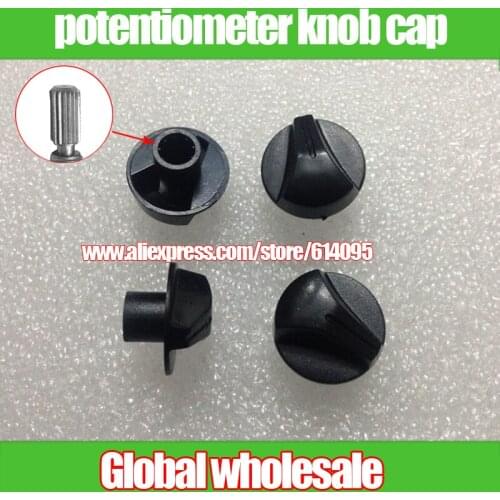 5pcs potentiometer switch black knob cap / 6mm hole switch audio audio volume knob cap / power knob flower shaft high 14.5mm
