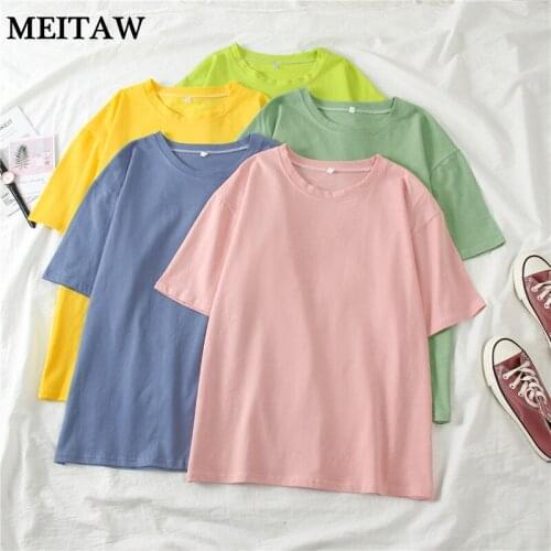 13 Color O-Neck Short Sleeve Casual T-Shirt 2020 Summer Ladies White Black Basic Tops Womens Cotton T Shirts