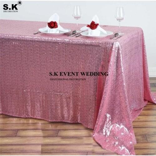 6ft 8ft Long Sequin Rectangle Tablecloth Banquet Table Cloth For Wedding Event Home Decoration