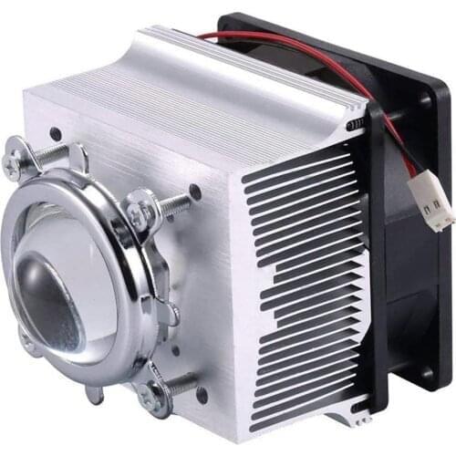 Heatsink Cooling Fan+50mm Lens 90 Degree for 20W 50W LED Chip