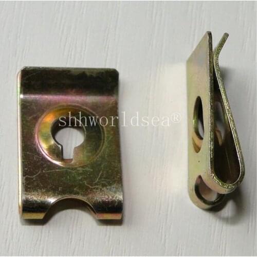 Shhworldsea 100PCS Iron clamp U color zinc plating Auto Metal Clip Car Metal Fastener Automotive Metal Retainer Clips