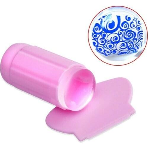 2pcs/set Nail Art Stamper + Scraper New Clear Transparent Nail Art Soft Silicone for Stamp Printing Tools