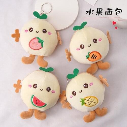 9cm Cute Kawaii Bread and Fruit Plush Dolls Toys Gift Stuffed Soft Doll Cushion Sofa Pillow Gifts Xmas Gift Party Decor