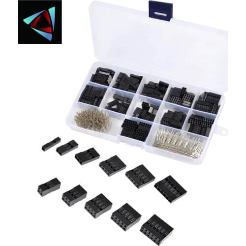 620PCS 2.54mm Dupont Connector Cable Jumper Wire 1- 6 Pin Header Housing Kit Male Female Crimp Terminal Adaptor Assortment