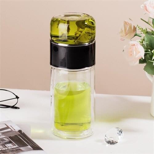 300ML Double Wall Glass Water Bottles Tea Infuser Filter Tea Separation Tumbler Tea Cup Travel Drinkware Glass Bottle