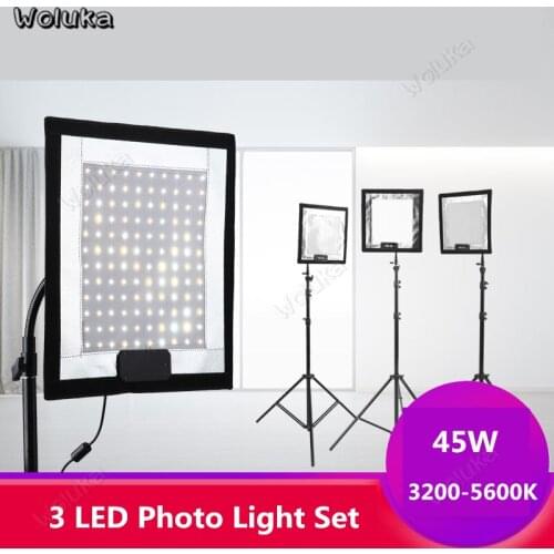 Photography LED Panel light Stand Set foldable roll lamp portable fill light set Remote 3 photo video lights CD50 T10