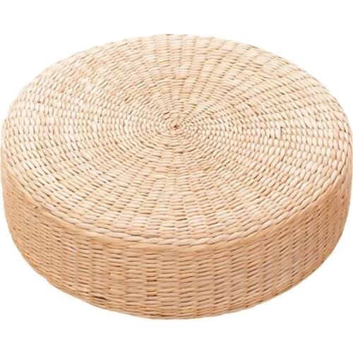 Worshiping Buddha Bay Window Cushion Rattan Futon Round Seat Cattail Mat Multifunction Handmade Home Decor Japanese Tatami