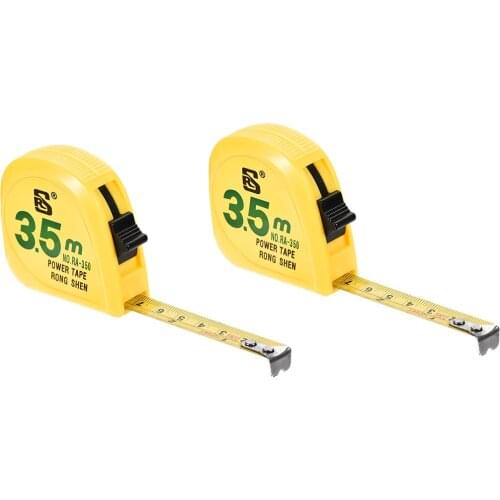 Uxcell 2pcs Tape Measure 3.5 Meter 12 Feet Retractable Metric Plastic Round Case to Construction Home Use DIY Measurement