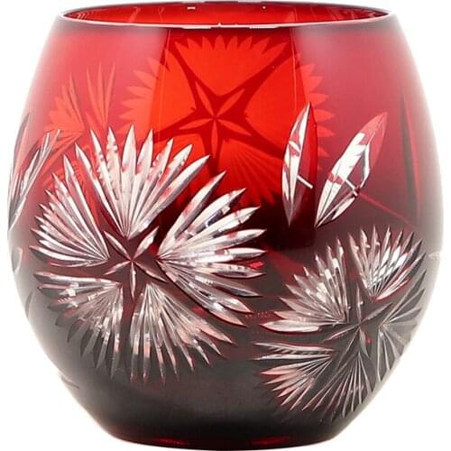 Japanese Edo Kiriko Handmade Wine glassware Satsuma Kiroko whisky glass Sake Cup 8 OZ Water Cup In Gift Box