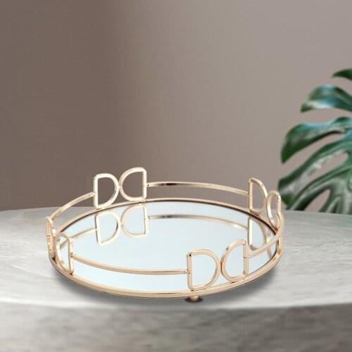 Mirror Plate Cosmetics Storage Tray Wedding Perfume Storage Tray 250mm