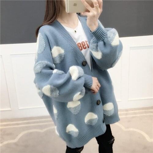 2021 Autumn Winter Fashion Long Knitted Sweater Women Cardigan Jacket Coat Korean Loose V Neck Long Sleeve Knit Outerwear Female