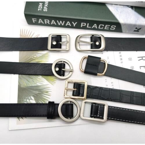 1Pcs 110 CM Fashion Womens Casual Leather Slim Waist Belt Leather Waistband With Pin Buckle Black