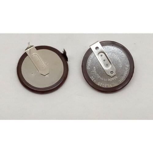 10pcs/lot For PANASONIC VL2020 3V Car Key Fobs Rechargeable 90 degrees fillet lithium button coin cell Battery For BMW VL 2020