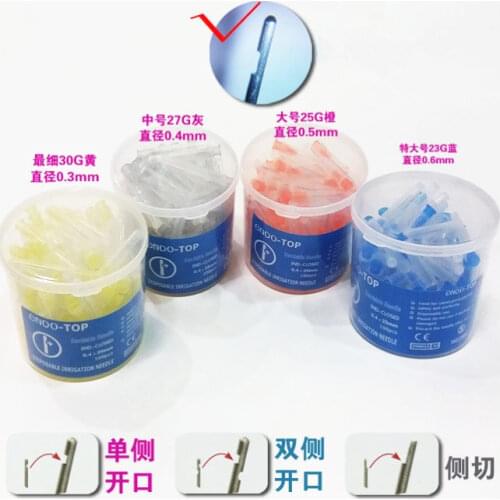 100pcs/bottle Dental Endo Irrigation needle tip End-Closed & half cut Endo Syringe