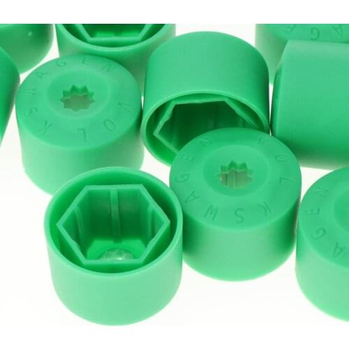 20 New Green Plastic Wheel Lug Nut Caps - Replaces For VW Golf Bora Magotan