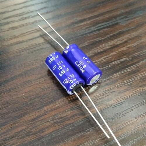 200pcs 680uF 10V NIPPON NCC LXY Series 8x20mm Low Impedance Long Life 10V680uF Aluminum Electrolytic Capacitor
