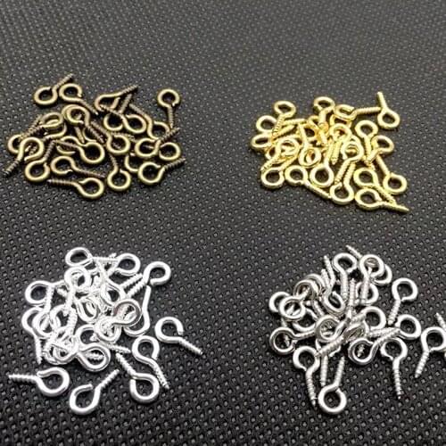 25Pcs 8x4mm/10x5mm Small Sheep Eyes Nail Screw Jewelry Accessory Claw Nails Beaded Pendant DIY Jewelry Accessories