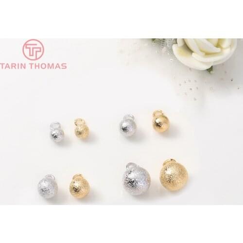 12PCS 4x7MM 5x8MM 6x8MM 8x11MM 24K Gold Color Plated Brass Matte End Beads Small Round Beads for Jewelry Making Findings