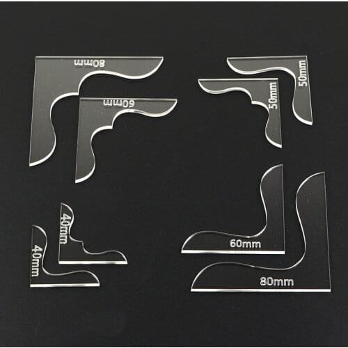 8pcs Leather Craft Acrylic Bag Wallet Corner Decoration Pattern Stencil Template