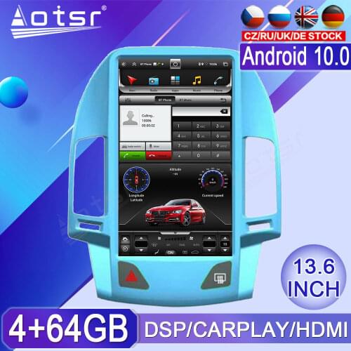 13.6" Android 10 Vertical Screen DSP Carplay GPS Navi Car Multimedia Radio Player For HYUNDAI I30 2009 2010 2011-2016 Head Unit