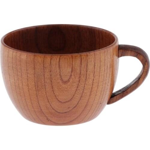 Natural Solid Wooden Tea Cups Beer Tumbler Coffee Wine Milk Kitchen Vintage Tea Service Wood Cup Insulated 150ml (9.2 X 6.5cm)