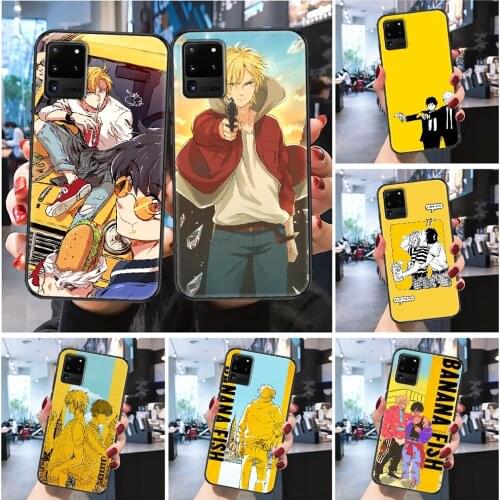 Banana Fish Anime Phone case For Samsung Galaxy Note 4 8 9 10 20 S8 S9 S10 S10E S20 Plus UITRA Ultra Frosted black pretty cover
