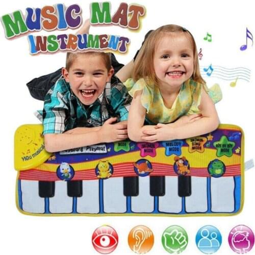Baby Musical Carpet Keyboard Playmat Piano Play Mat With 6 Animals Sounds Music Learning Educational Toys For Children Kids Gift