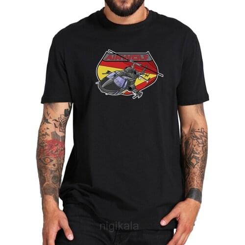 EU Size Cotton T Shirt Airwolf Helicopter shirts TV Series Short Sleeve Casual O Neck Tops