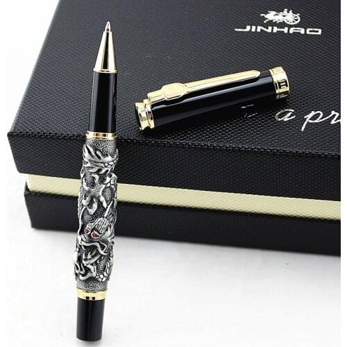 JINHAO ANTIQUE BRASS / COPPER ROLLER BALL PEN DRAGON EMBOSSMENT FREE SHIPPING