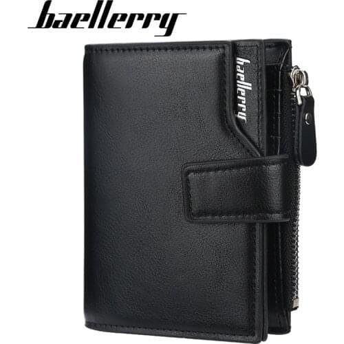New Men Wallets Business Zipper Card Holder Male Purse High Quality New PU Leather Vintage Coin Holder Men Wallets