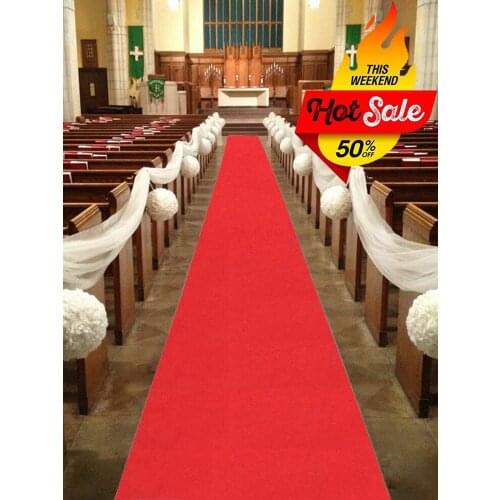 20M 25M 50M Wedding Party Carpet Rug Red White Aisle Runner Decoration for Indoor Outdoor Beach Weddings Thickness:0.8 m