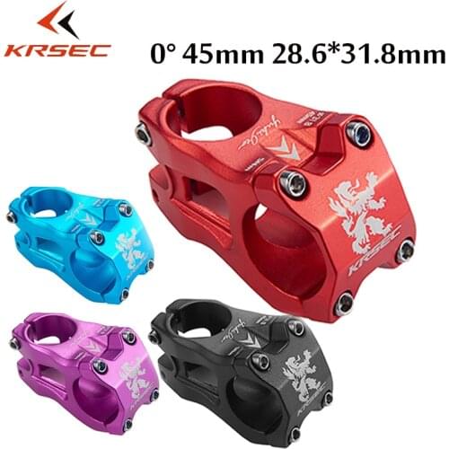 KRSEC 0 Degre Stem MTB Ultralight Short Handle 28.6*31.8mm Aluminum Alloy 3D Forging Stems for XC AM Bike Accessories
