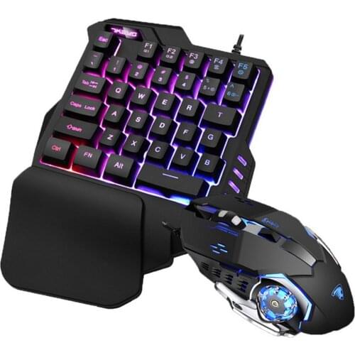 G30 One-Handed Mechanical Gaming Keyboard 35-Key RGB Keyboard With RGB Wired Mouse For Windows Mac PC Gamer - 7 LED Backlight
