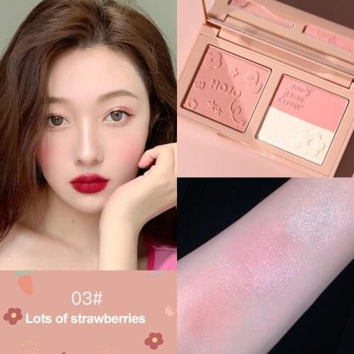 Fashion 3 Colors Trimming Plate Natural Face Blush Contour Shimmer Powder Waterproof Easy to Wear Makeup Women Cosmetic