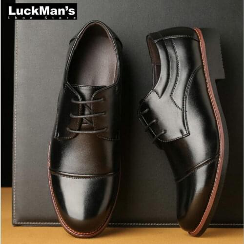 Men Office Shoes Black Brown Oxford Shoes Big Plus Size 38-48 Men PU Leather Dress Shoes Pointed Toe Business Formal Shoes