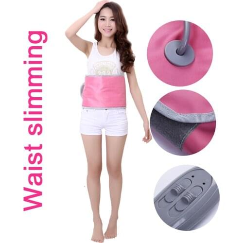 Do not rebound Physical Fat Burning Beauty Care Abdomen belly Slimming Belt Burning Weight Loss body massage Detox Pink