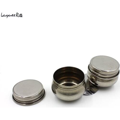New Acrylic Powder Metal Dish Double Lid Crystal Metal Cup for Acrylic Nail Art Clear Tools Acrylic Liquid