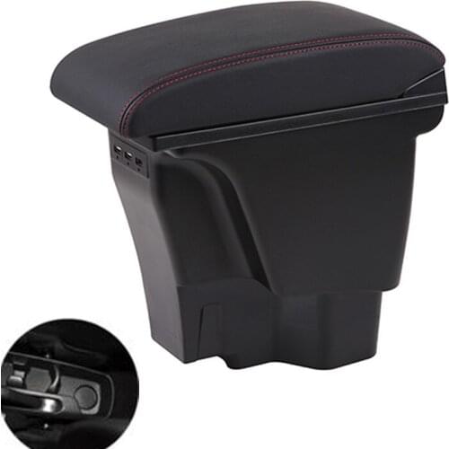 Armrest Box For Russia KIA K2 Rio 3 2016 2012 2015 2014 2013 2012 Car Storage USB Organizer Leather Auto Cup Holder Accessories