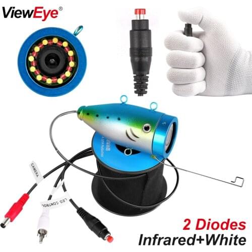 ViewEye 2 Diodes Single Underwater Fishing Camera Accessories For 7 inch Fish Finder 24 Pcs IR Infrared Lamp Bright White LED