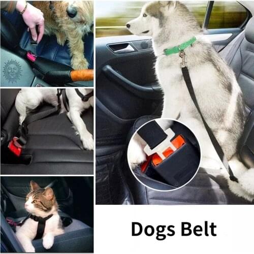 Adjustable Dog Cat Car Safety Belt Pet Seat Vehicle Seat Belt Harness Dog Lead Clip Pet Supplies Safety Lever Traction Collar