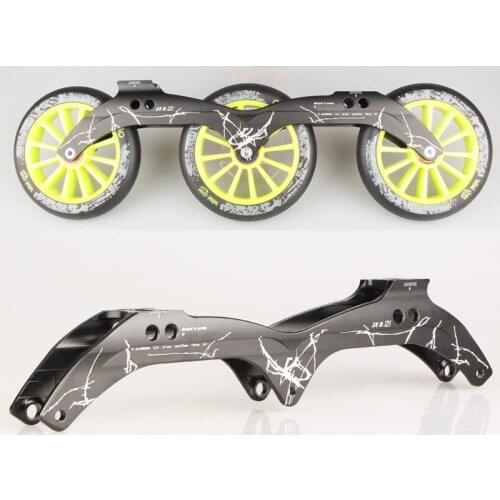 Japy Skate Powerslide Vi Al Inline Speed Skate Frame 3*125mm 12.6' Aluminum Alloy For Speed Skating Shoes 195mm Distance Base